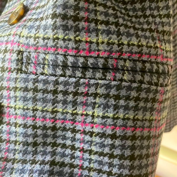 NWT LOFT Size 2 Petite Houndstooth Structured Double
Breasted Blazer - Picture 6 of 7